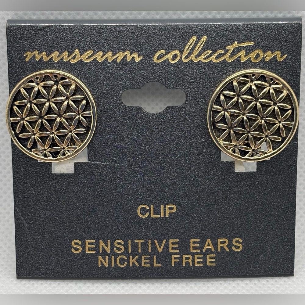 Museum Collection Gold Clip On Earrings